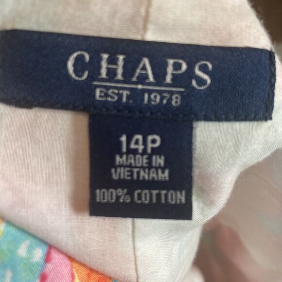 Chaps Dress Womens 14 P Paisley Sleeveless Fit Flare Scoopneck Colorful - Picture 7 of 10